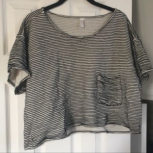 American Apparel Striped Boxy Tee - Cropped